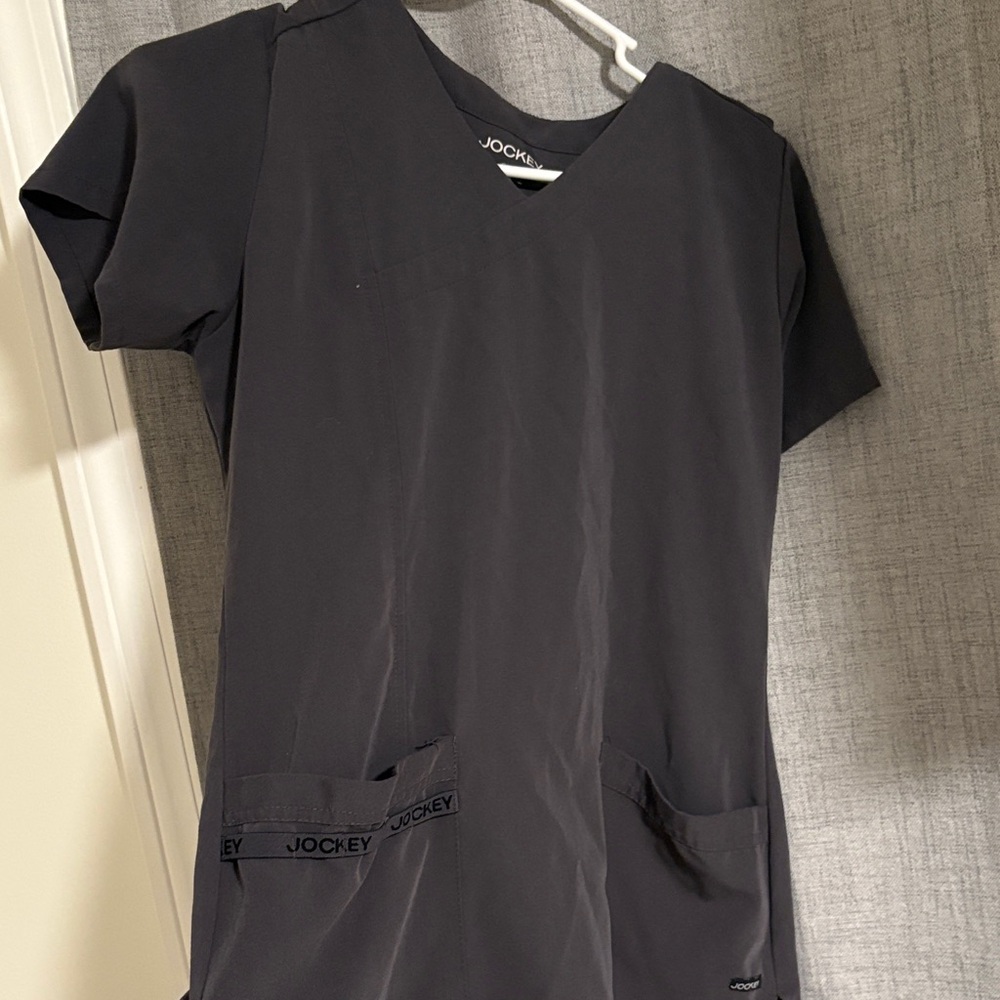 Jockey Grey V-Neck Scrub Top